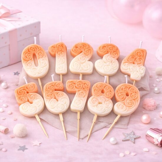 Dortová svíčka oranžová s růžemi