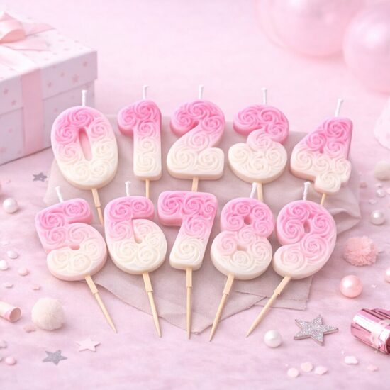 Dortová svíčka růžová s růžemi