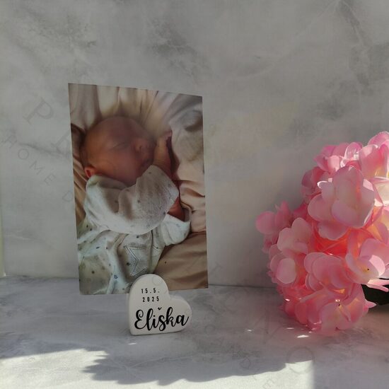 Stojánek na fotku srdce s textem