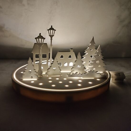 Vánoční svícen vesnička 