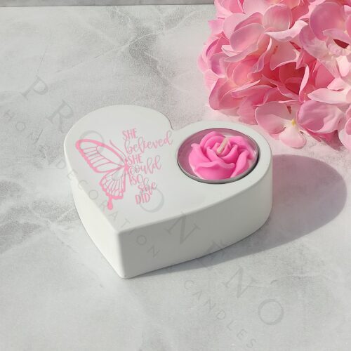 Svícen srdce s motýlkem