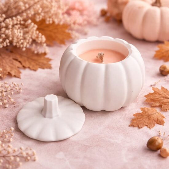 Dýňová sojová svíčka bílá