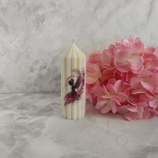 Sójová svíčka s motivem Květinové víly