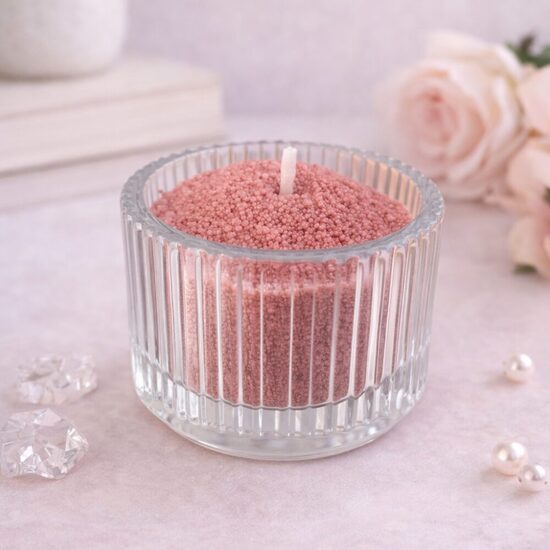 Červená sypaná svíčka z přírodního vosku