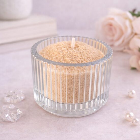 Zlatá sypaná svíčka z přírodního vosku